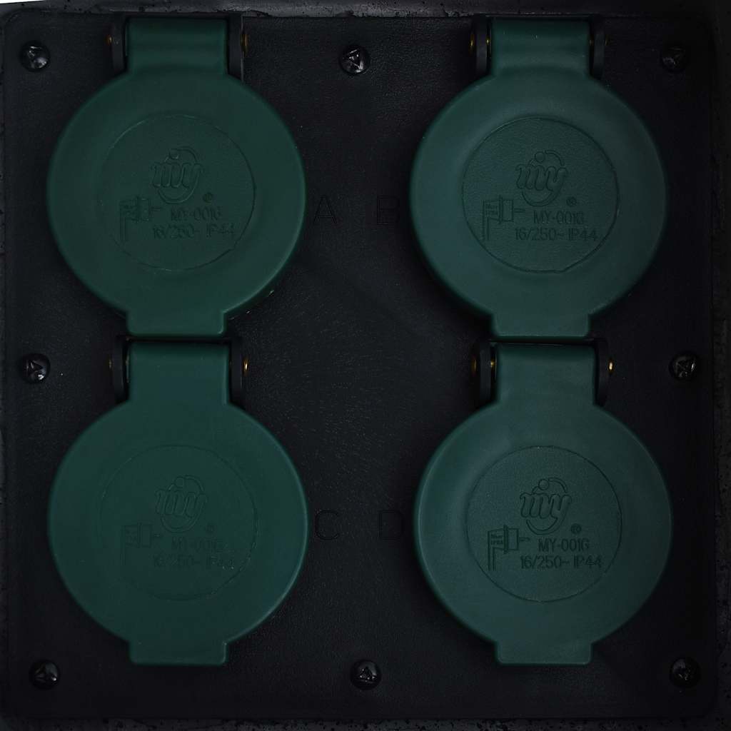 Πολύπριζο Κήπου 4 Υποδοχές Αντίσταση στο Νερό Γκρι Συνθ. Ρητίνη - Pakobazaar