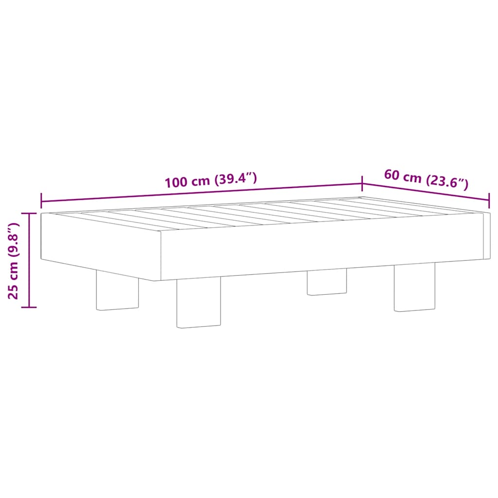 Τραπεζάκι Σαλονιού 100 x 60 x 25 εκ. από Μασίφ Ξύλο Ακακίας