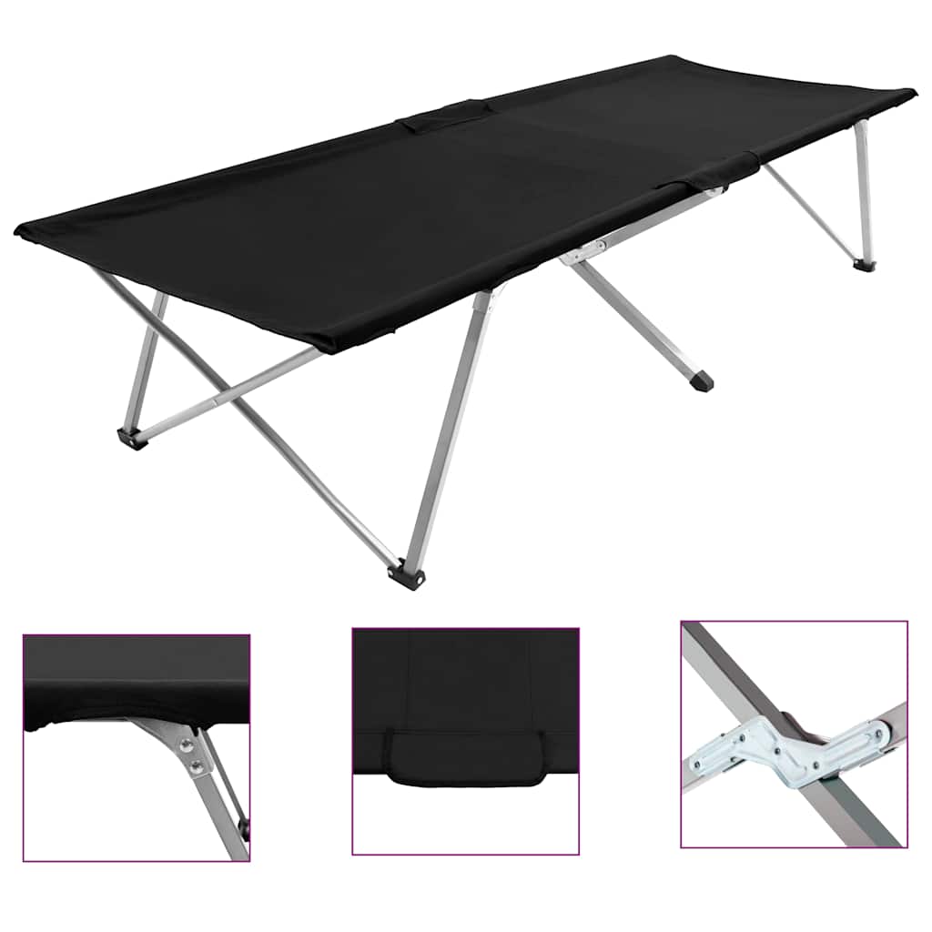 Κρεβάτι Κάμπινγκ Μαύρο 206 x 75 x 45 εκ. XXL