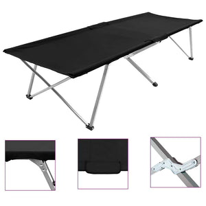 Κρεβάτι Κάμπινγκ Μαύρο 206 x 75 x 45 εκ. XXL