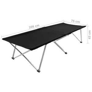 Κρεβάτι Κάμπινγκ Μαύρο 206 x 75 x 45 εκ. XXL