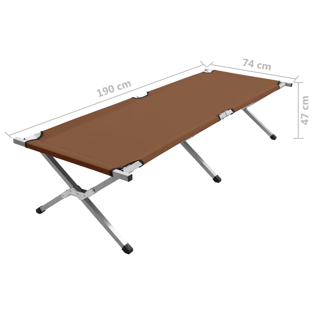 Κρεβάτι Κάμπινγκ Καφέ 190 x 74 x 47 εκ. XL