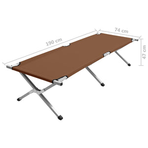 Κρεβάτι Κάμπινγκ Καφέ 190 x 74 x 47 εκ. XL