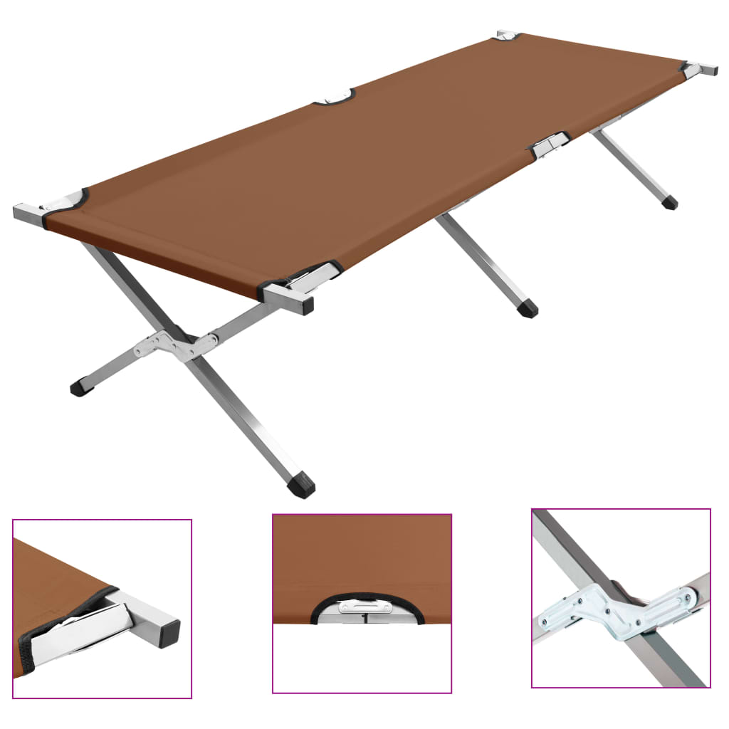 Κρεβάτι Κάμπινγκ Καφέ 190 x 74 x 47 εκ. XL