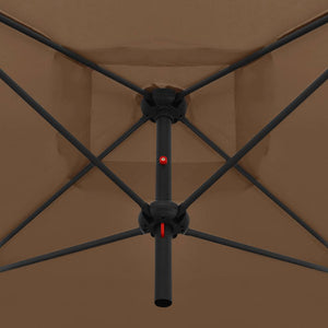 Ομπρέλα Κήπου Διπλή Taupe 250 x 250 εκ. με Ατσάλινο Ιστό