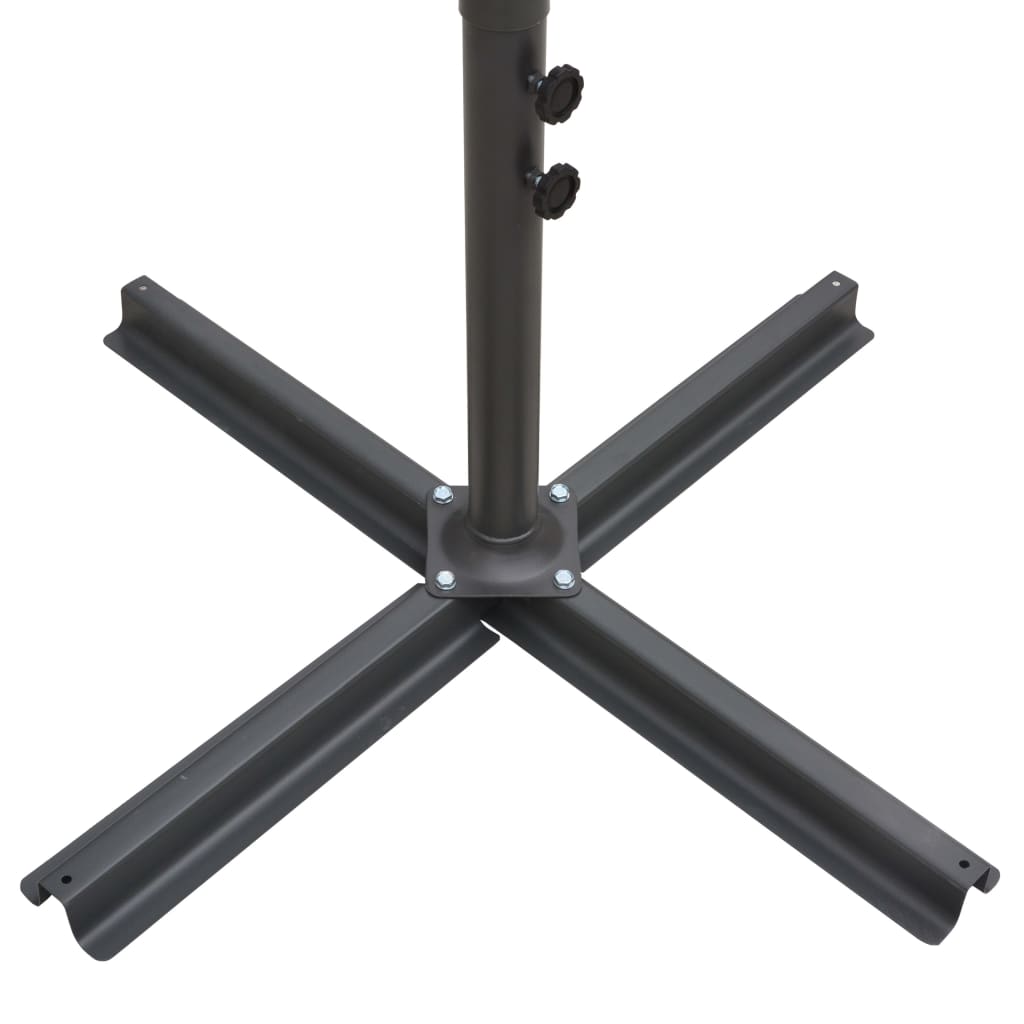 Ομπρέλα Κήπου Διπλή Μαύρη 250 x 250 εκ. με Ατσάλινο Ιστό