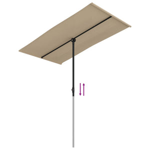 Ομπρέλα Κήπου Taupe 180 x 110 εκ. με Ιστό Αλουμινίου - Pakobazaar