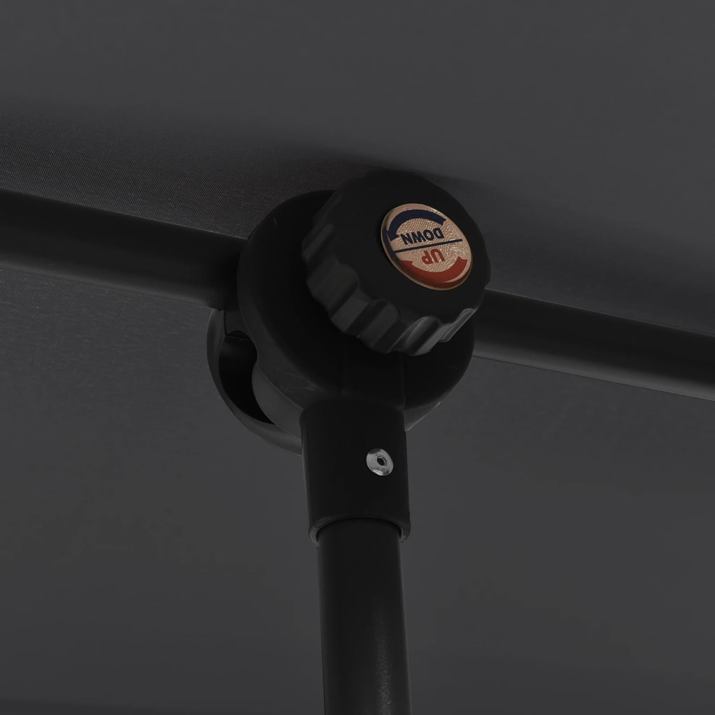 Ομπρέλα Κήπου Μαύρη 180 x 110 εκ. με Ιστό Αλουμινίου - Pakobazaar
