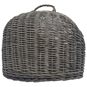 Καλάθι Μεταφοράς Γάτας Γκρι 45x35x35 εκ. από Φυσικό Ξύλο Ιτιάς - PAKOBAZAAR