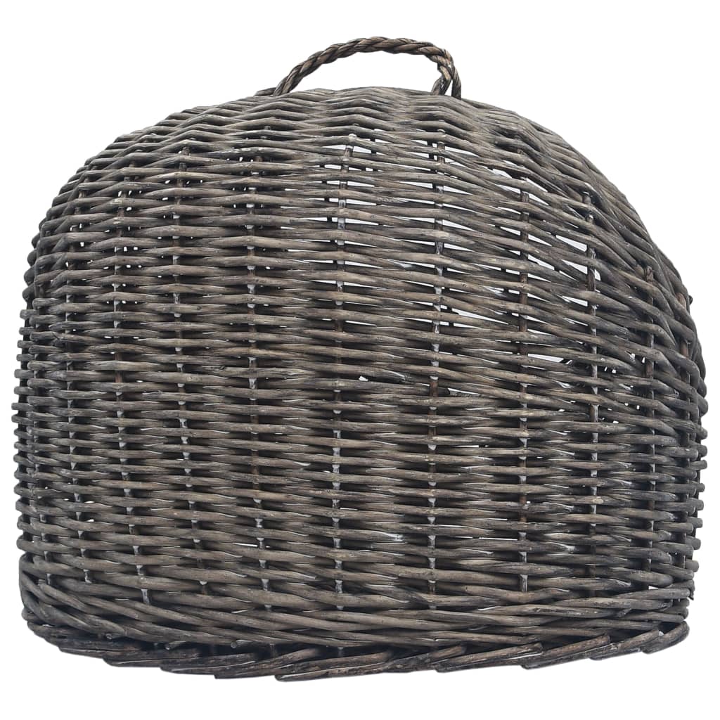 Καλάθι Μεταφοράς Γάτας Γκρι 60x45x45 εκ. από Φυσικό Ξύλο Ιτιάς - PAKOBAZAAR