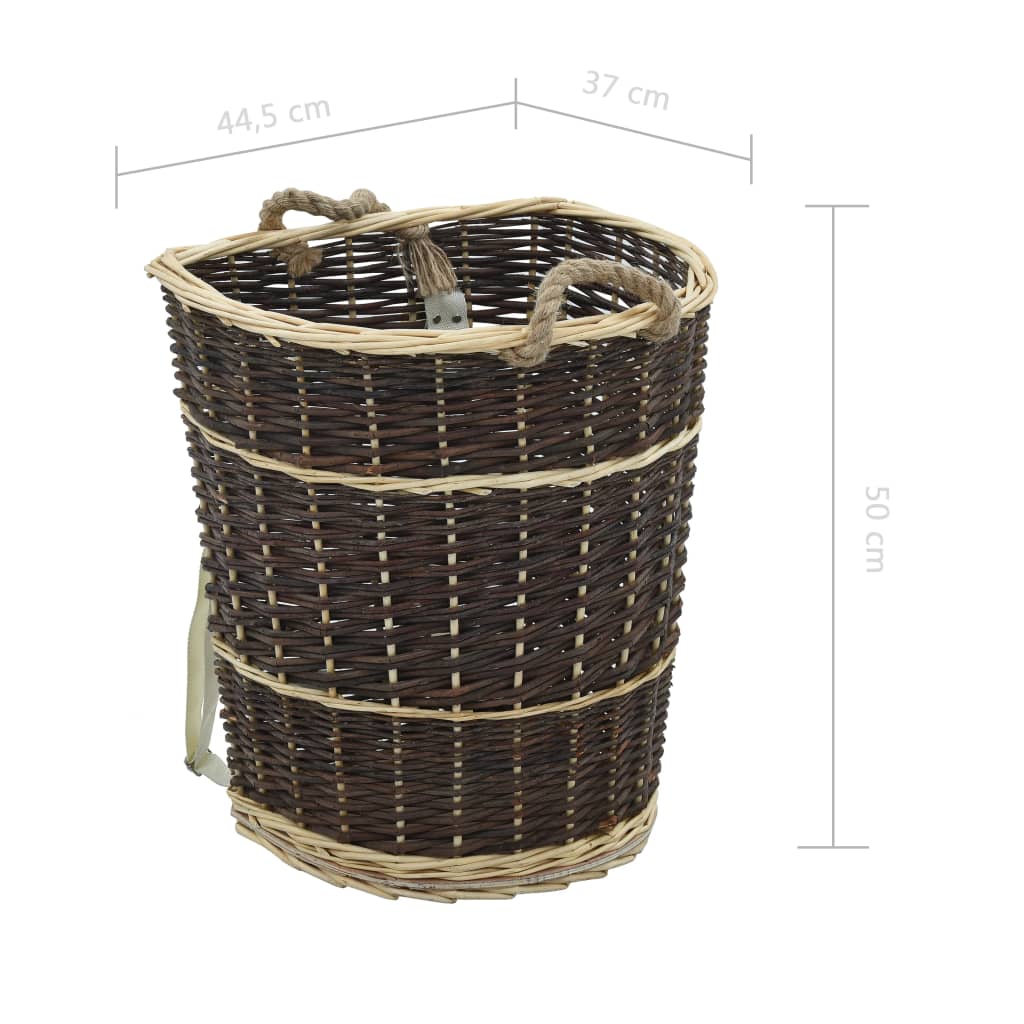 Καλάθι Πλάτης για Μεταφορά Ξύλων 44,5x37x50 εκ. από Φυσική Ιτιά - PAKOBAZAAR