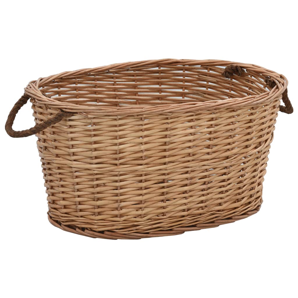 Καλάθι Καυσόξυλων με Λαβές Μεταφοράς 56x40x28 εκ. Φυσική Ιτιά - PAKOBAZAAR