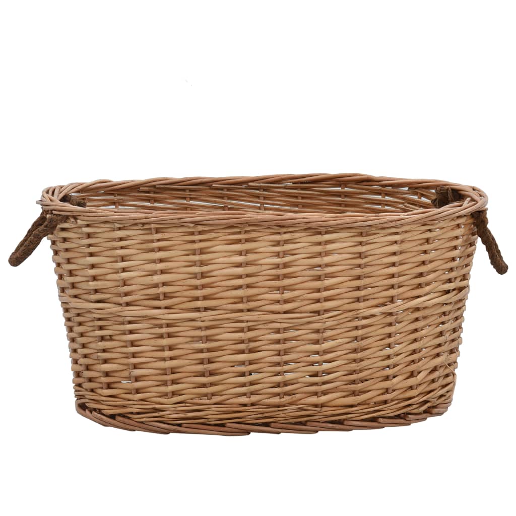 Καλάθι Καυσόξυλων με Λαβές Μεταφοράς 56x40x28 εκ. Φυσική Ιτιά - PAKOBAZAAR