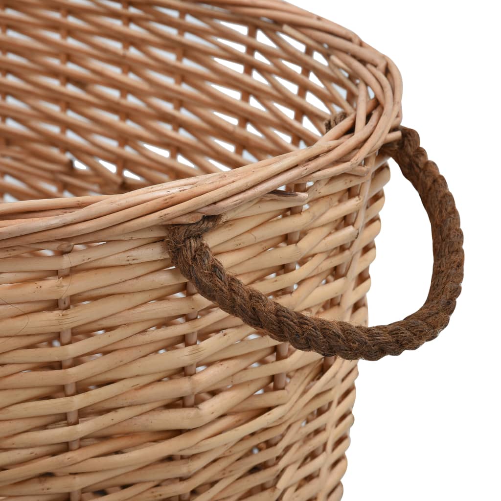 Καλάθι Καυσόξυλων με Λαβές Μεταφοράς 56x40x28 εκ. Φυσική Ιτιά - PAKOBAZAAR