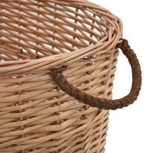 Καλάθι Καυσόξυλων με Λαβές Μεταφοράς 56x40x28 εκ. Φυσική Ιτιά - PAKOBAZAAR