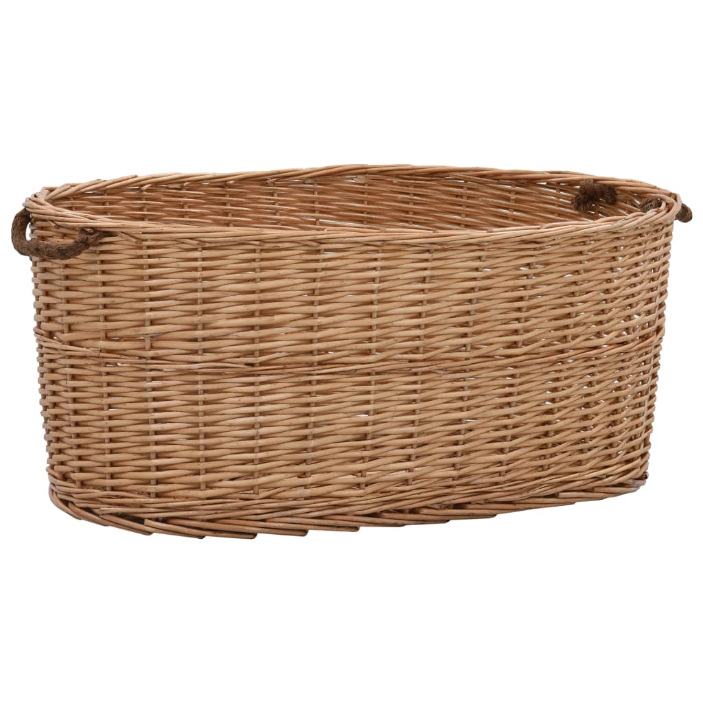 Καλάθι Καυσόξυλων με Λαβές Μεταφοράς 78x54x34 εκ. Φυσική Ιτιά - PAKOBAZAAR
