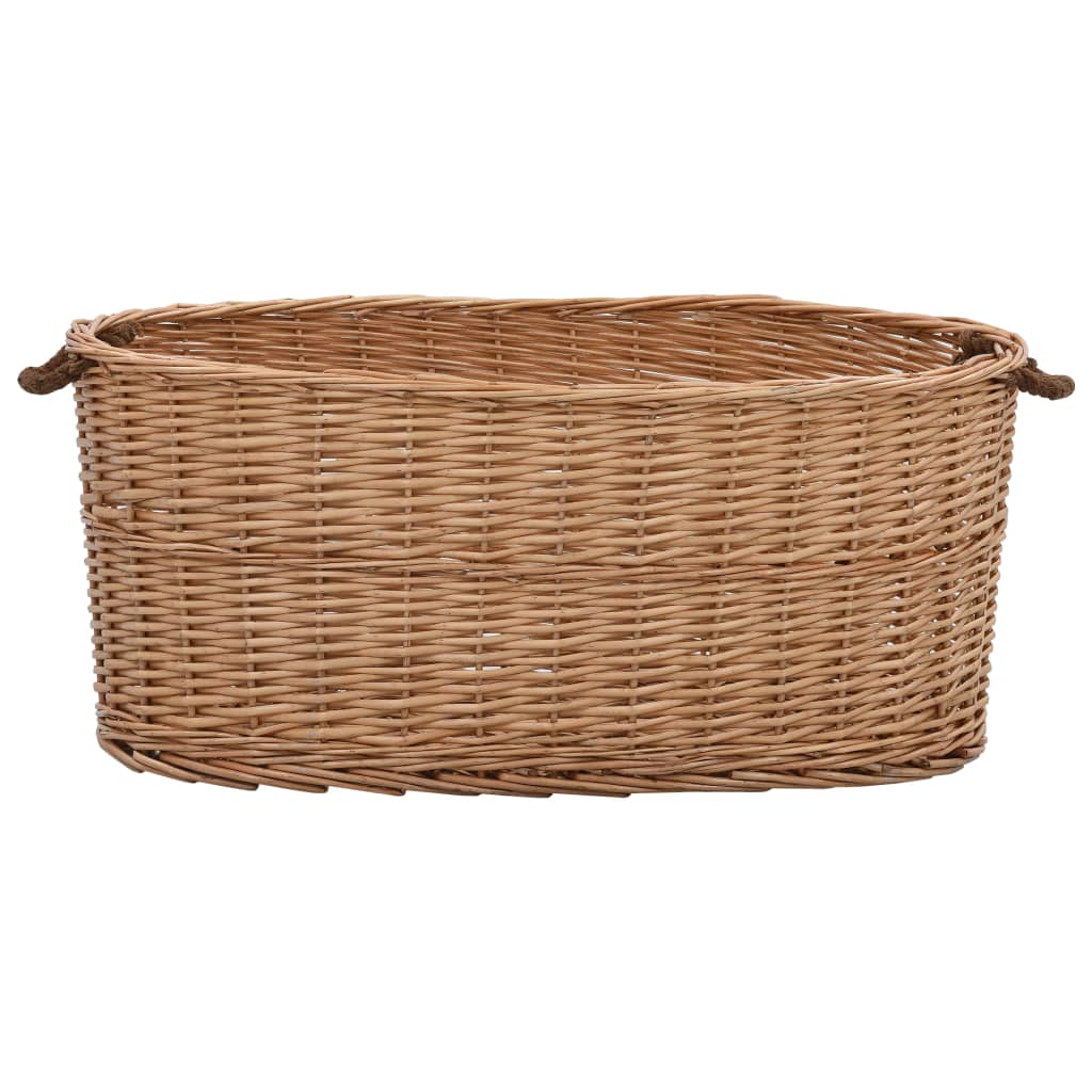 Καλάθι Καυσόξυλων με Λαβές Μεταφοράς 78x54x34 εκ. Φυσική Ιτιά - PAKOBAZAAR