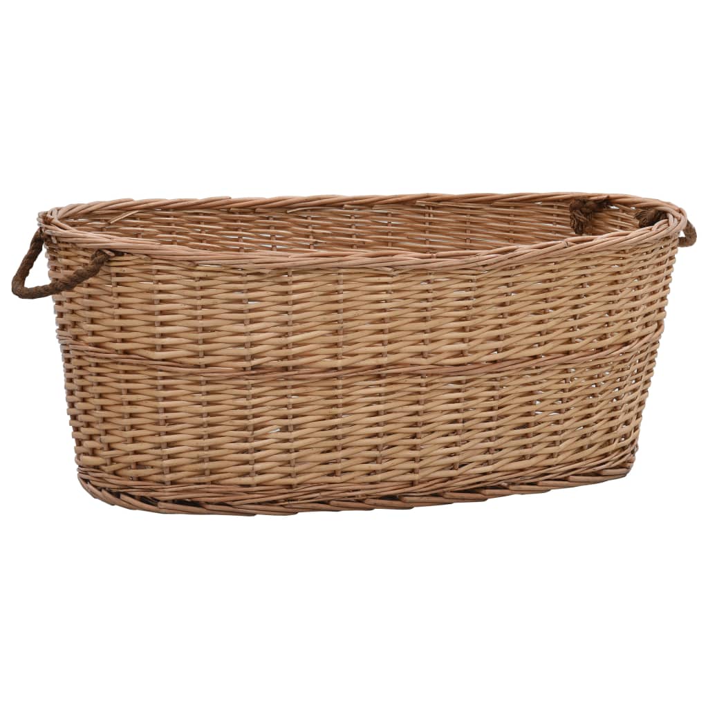 Καλάθι Καυσόξυλων με Λαβές Μεταφοράς 88x57x34 εκ. Φυσική Ιτιά - PAKOBAZAAR
