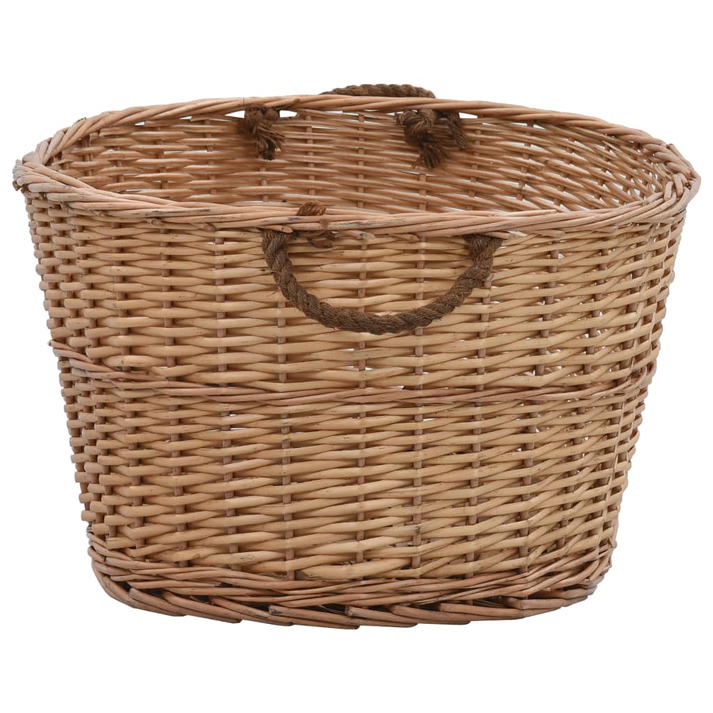 Καλάθι Καυσόξυλων με Λαβές Μεταφοράς 88x57x34 εκ. Φυσική Ιτιά - PAKOBAZAAR