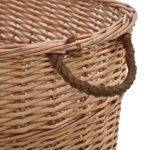 Καλάθι Καυσόξυλων με Λαβές Μεταφοράς 88x57x34 εκ. Φυσική Ιτιά - PAKOBAZAAR