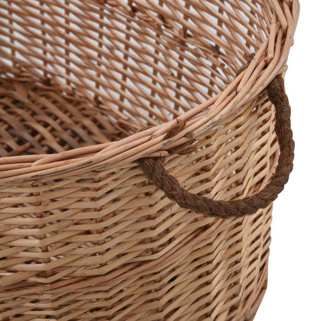 Καλάθι Καυσόξυλων με Λαβές Μεταφοράς 88x57x34 εκ. Φυσική Ιτιά - PAKOBAZAAR