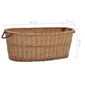 Καλάθι Καυσόξυλων με Λαβές Μεταφοράς 88x57x34 εκ. Φυσική Ιτιά - PAKOBAZAAR