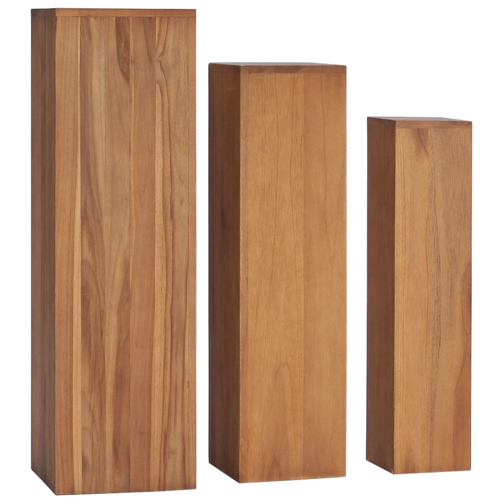 Σετ Ανθοστήλες 3 Τεμαχίων από Μασίφ Ξύλο Teak - Pakobazaar