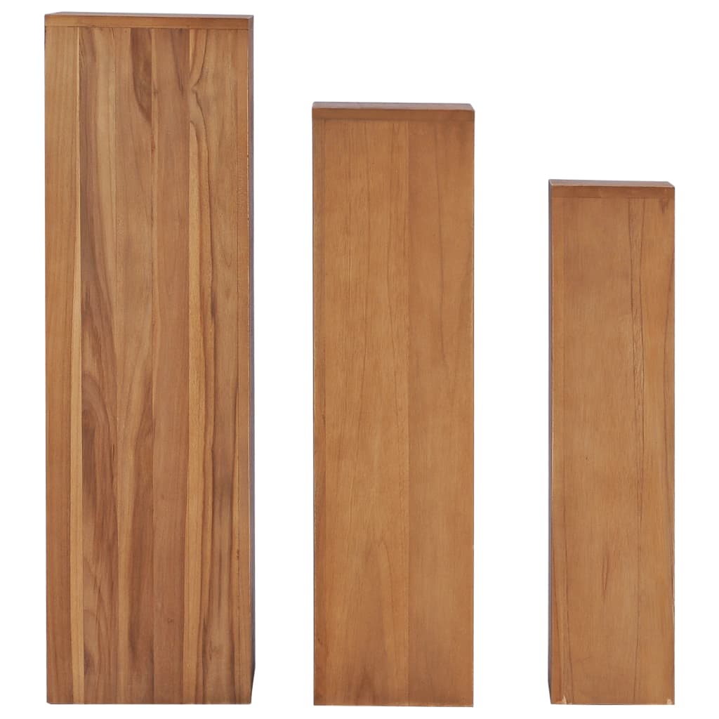 Σετ Ανθοστήλες 3 Τεμαχίων από Μασίφ Ξύλο Teak - Pakobazaar