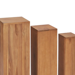 Σετ Ανθοστήλες 3 Τεμαχίων από Μασίφ Ξύλο Teak - Pakobazaar
