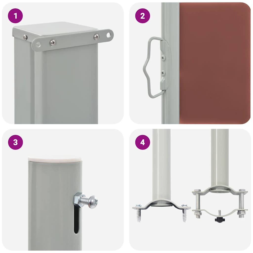 Σκίαστρο Πλαϊνό Συρόμενο Βεράντας Καφέ 160 x 300 εκ. - Pakobazaar