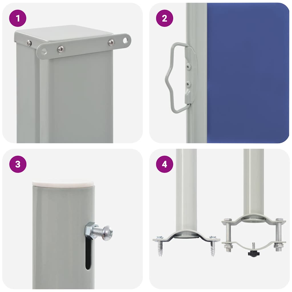 Σκίαστρο Πλαϊνό Συρόμενο Βεράντας Μπλε 160 x 300 εκ.