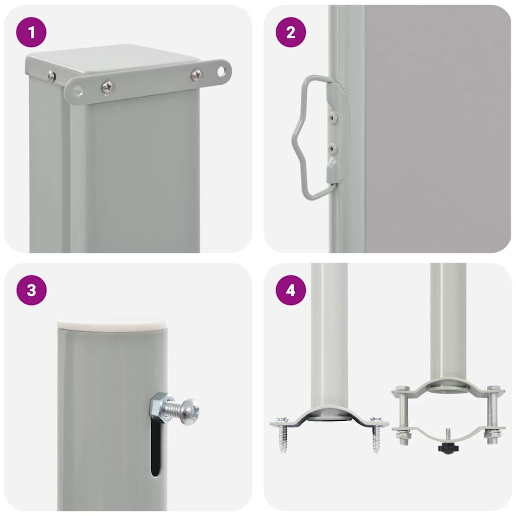 Σκίαστρο Πλαϊνό Συρόμενο Βεράντας Γκρι 60 x 300 εκ. - Pakobazaar