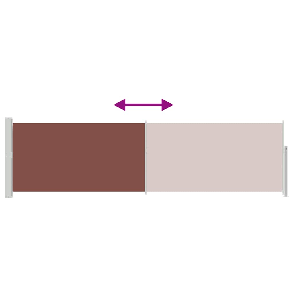 Σκίαστρο Πλαϊνό Συρόμενο Βεράντας Καφέ 140 x 500 εκ. - Pakobazaar