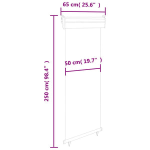 Σκίαστρο Βεράντας Πλαϊνό Μαύρο 65 x 250 εκ.