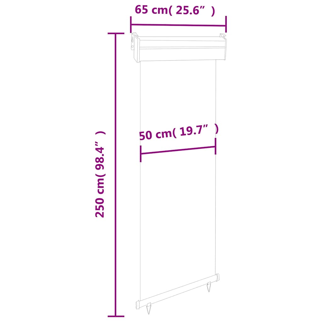 Σκίαστρο Βεράντας Πλαϊνό Μπλε 65 x 250 εκ.