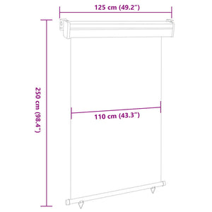 Σκίαστρο Βεράντας Πλαϊνό Μαύρο 125 x 250 εκ.