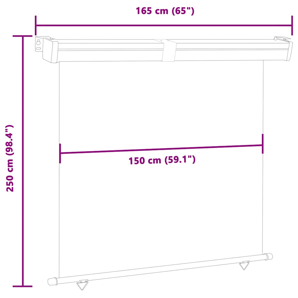 Σκίαστρο Βεράντας Πλαϊνό Κόκκινο 165 x 250 εκ.