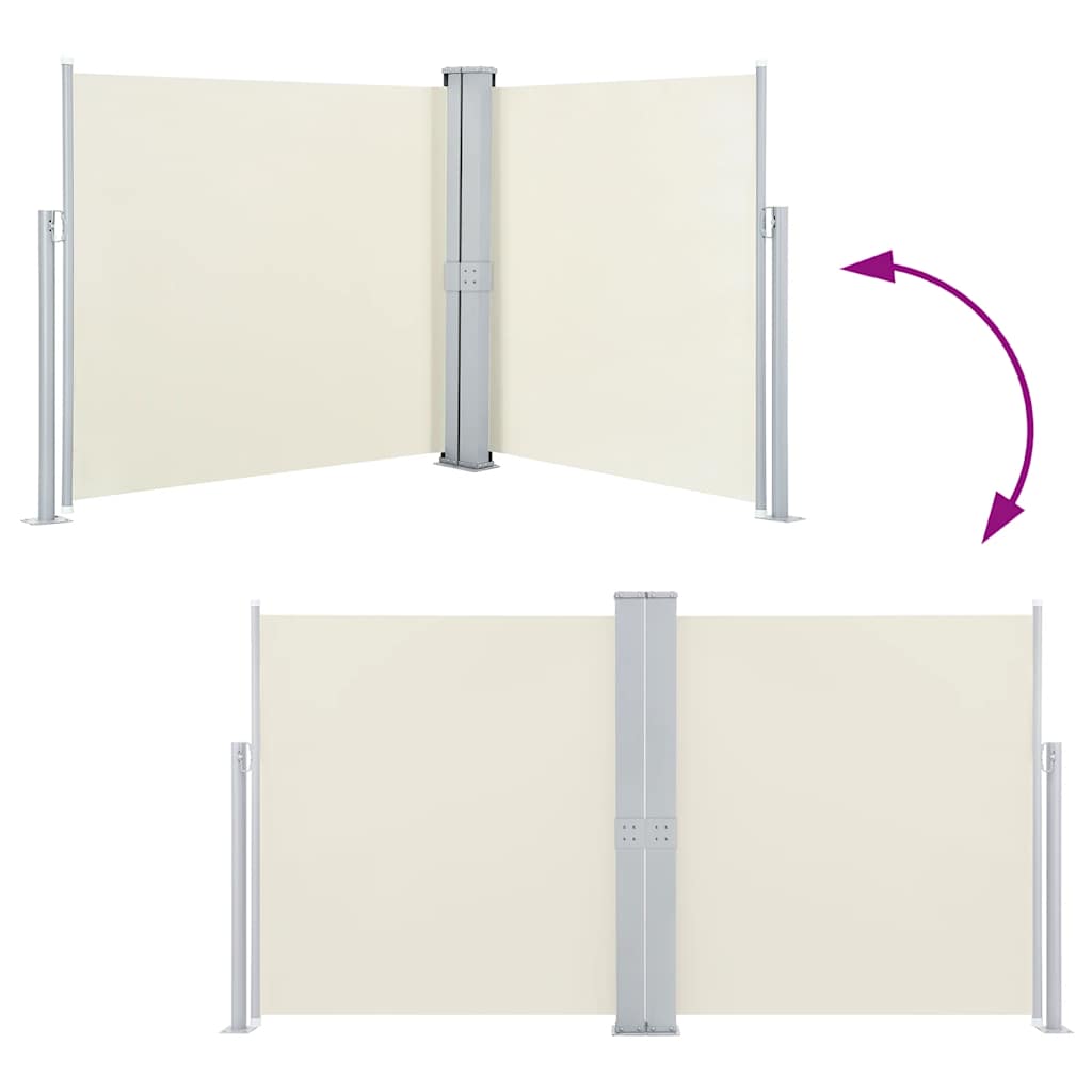 Σκίαστρο Πλαϊνό Συρόμενο Βεράντας Διπλό Κρεμ 170 x 600 εκ. - Pakobazaar