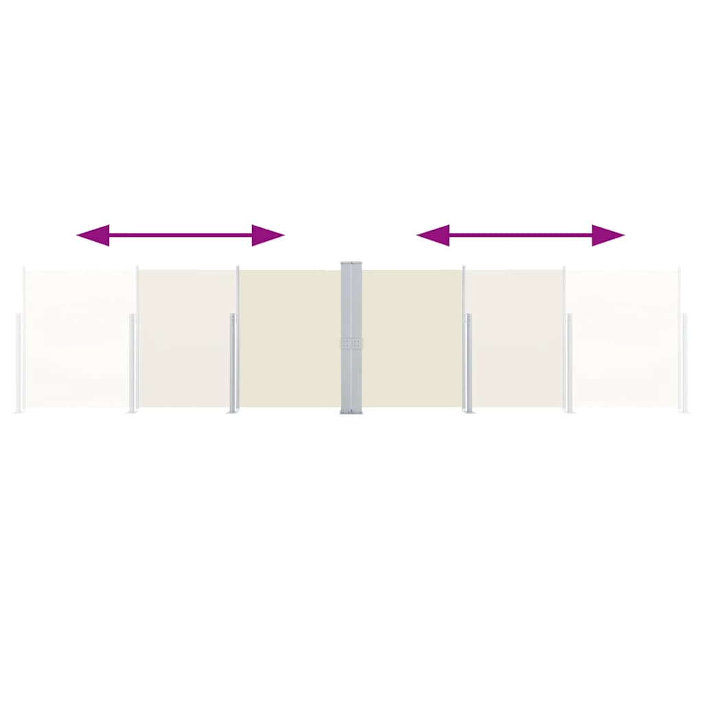 Σκίαστρο Πλαϊνό Συρόμενο Βεράντας Διπλό Κρεμ 170 x 600 εκ. - Pakobazaar