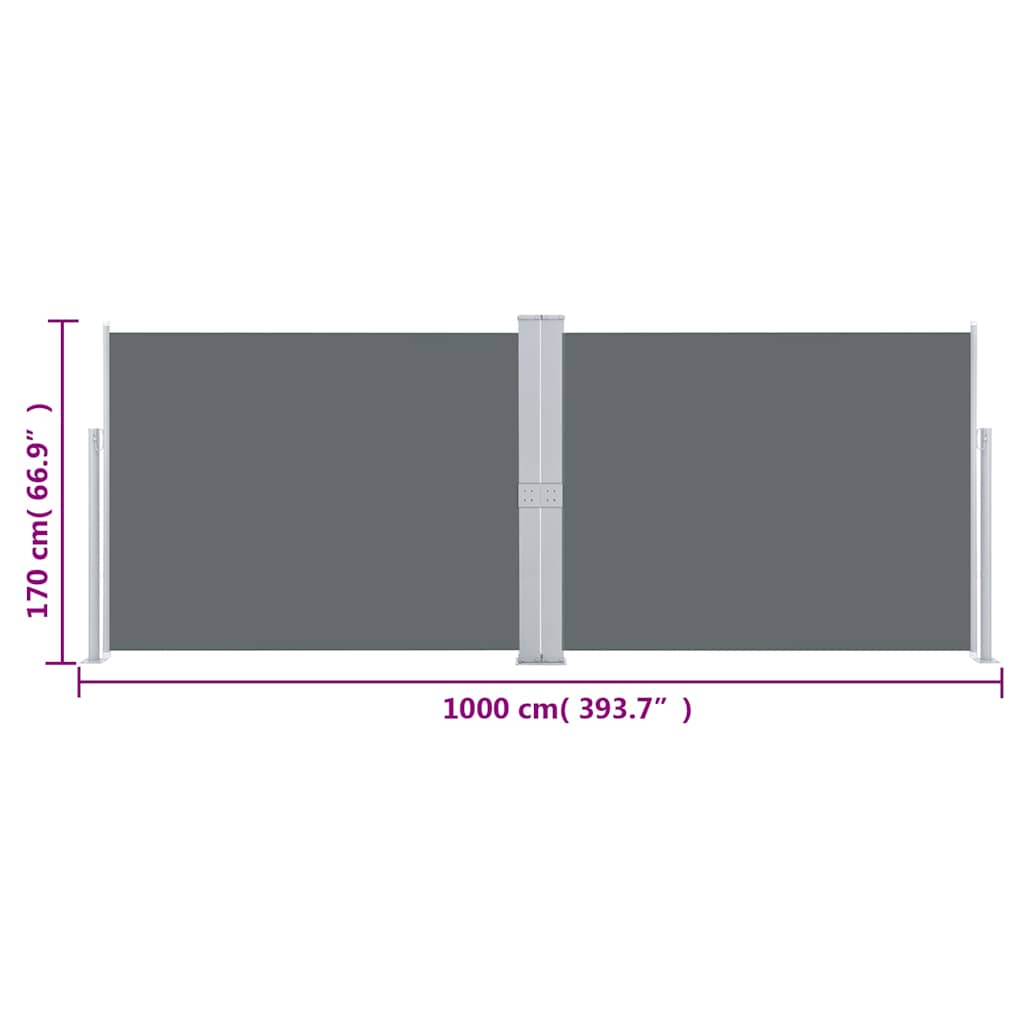 Σκίαστρο Πλαϊνό Συρόμενο Ανθρακί 170 x 1000 εκ.