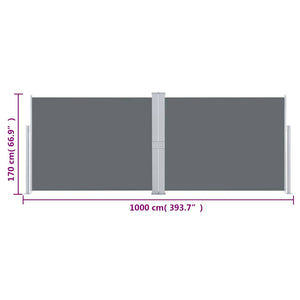 Σκίαστρο Πλαϊνό Συρόμενο Ανθρακί 170 x 1000 εκ.