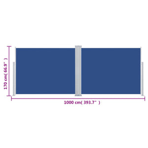 Σκίαστρο Πλαϊνό Συρόμενο Μπλε 170 x 1000 εκ. - Pakobazaar