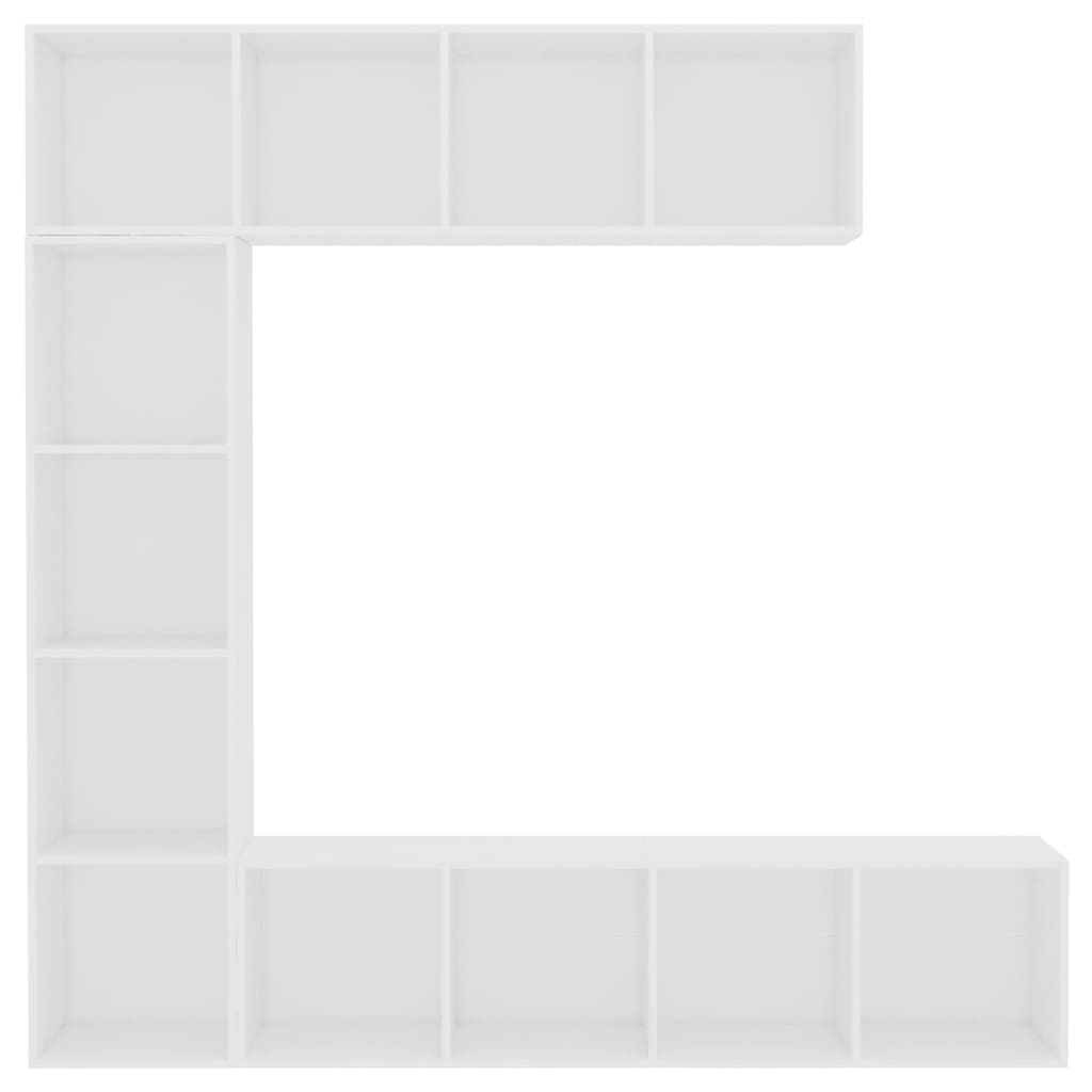 Έπιπλο TV / Βιβλιοθήκη Σετ 3 τεμ. Λευκό 180 x 30 x 180 εκ. - PAKOBAZAAR