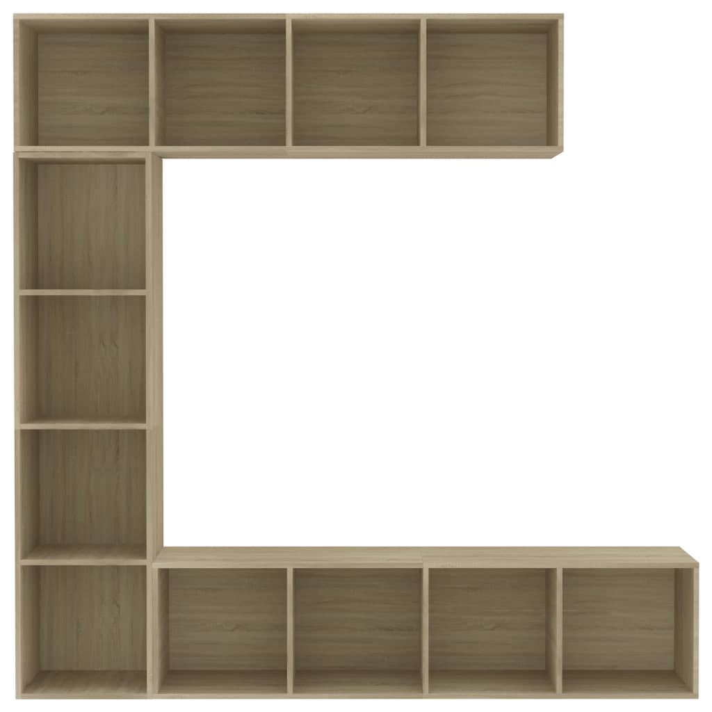 Έπιπλο TV/Βιβλιοθήκη Σετ 3 τεμ. Χρώμα Sonoma Δρυς 180x30x180 εκ - PAKOBAZAAR