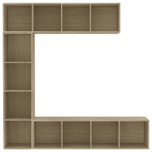 Έπιπλο TV/Βιβλιοθήκη Σετ 3 τεμ. Χρώμα Sonoma Δρυς 180x30x180 εκ - PAKOBAZAAR