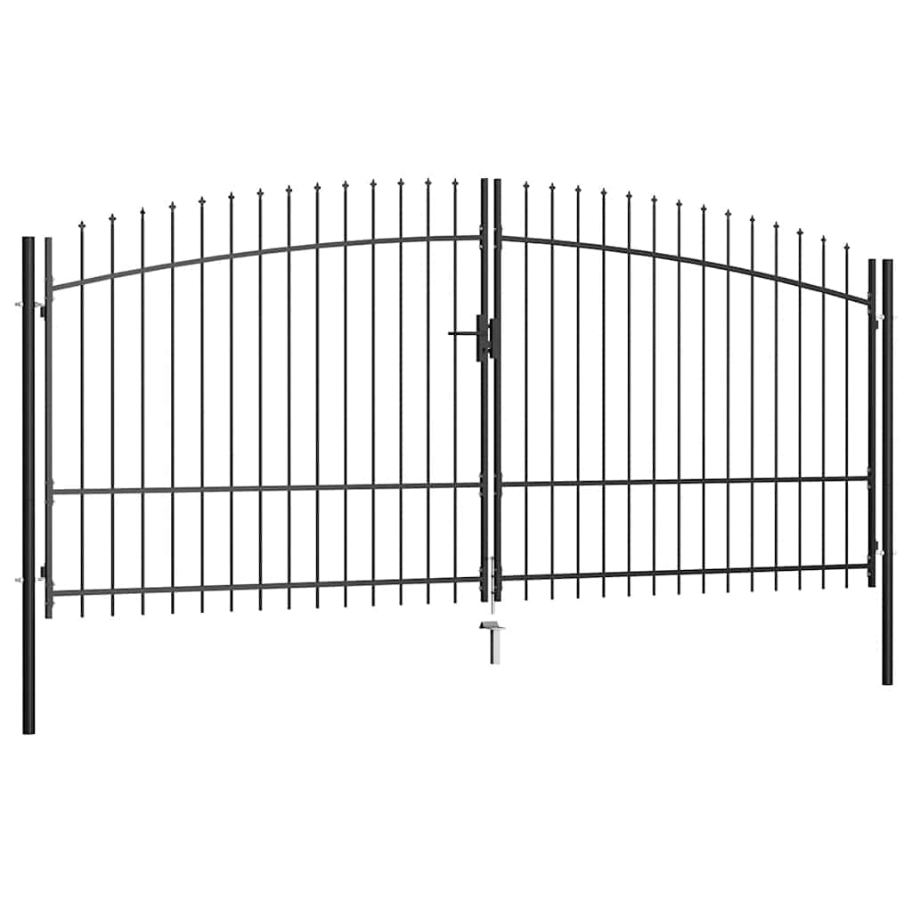 Πόρτα Περίφραξης Διπλή με Λόγχες 400 x 225 εκ. - PAKOBAZAAR