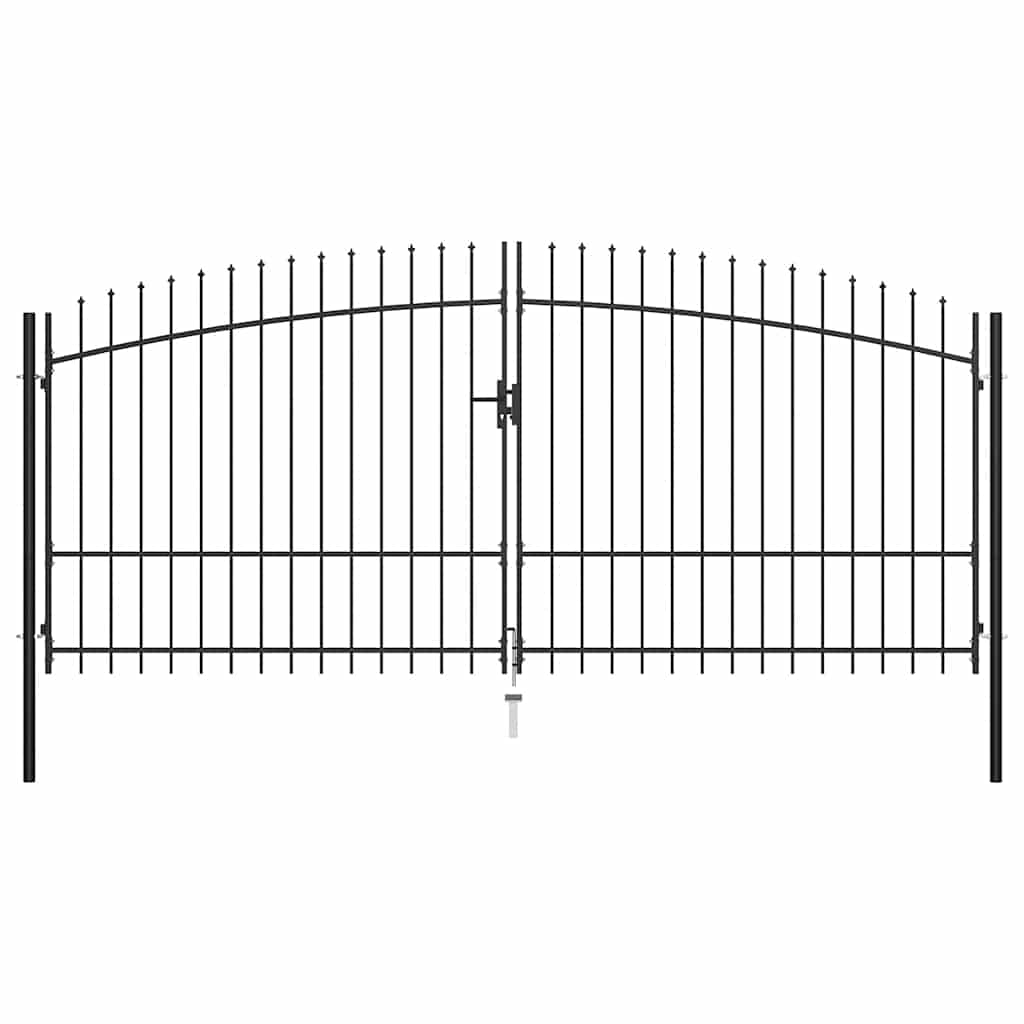 Πόρτα Περίφραξης Διπλή με Λόγχες 400 x 225 εκ. - PAKOBAZAAR