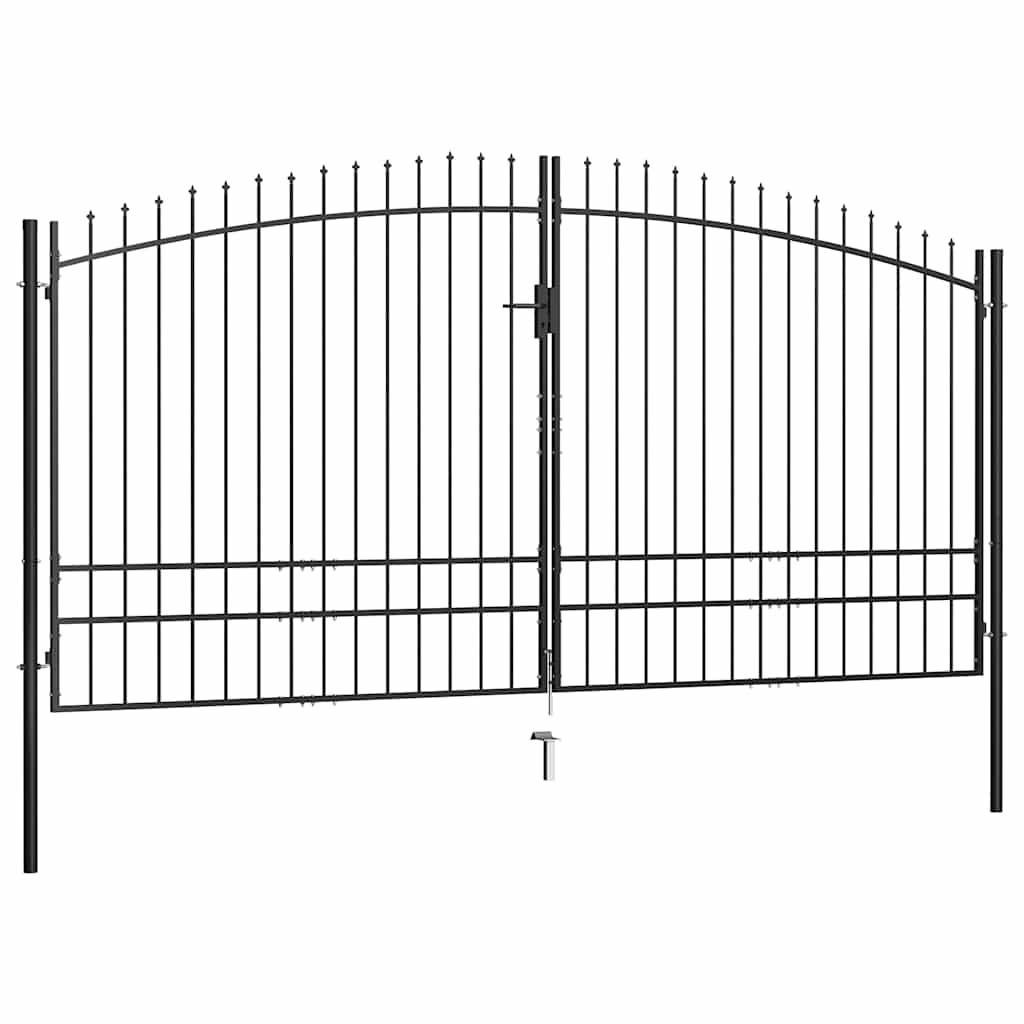 Πόρτα Περίφραξης Διπλή με Λόγχες 400 x 249,5 εκ. - PAKOBAZAAR