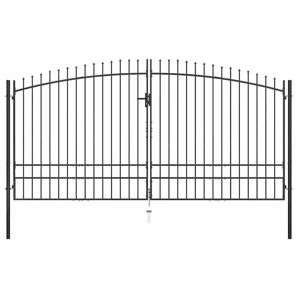 Πόρτα Περίφραξης Διπλή με Λόγχες 400 x 249,5 εκ. - PAKOBAZAAR