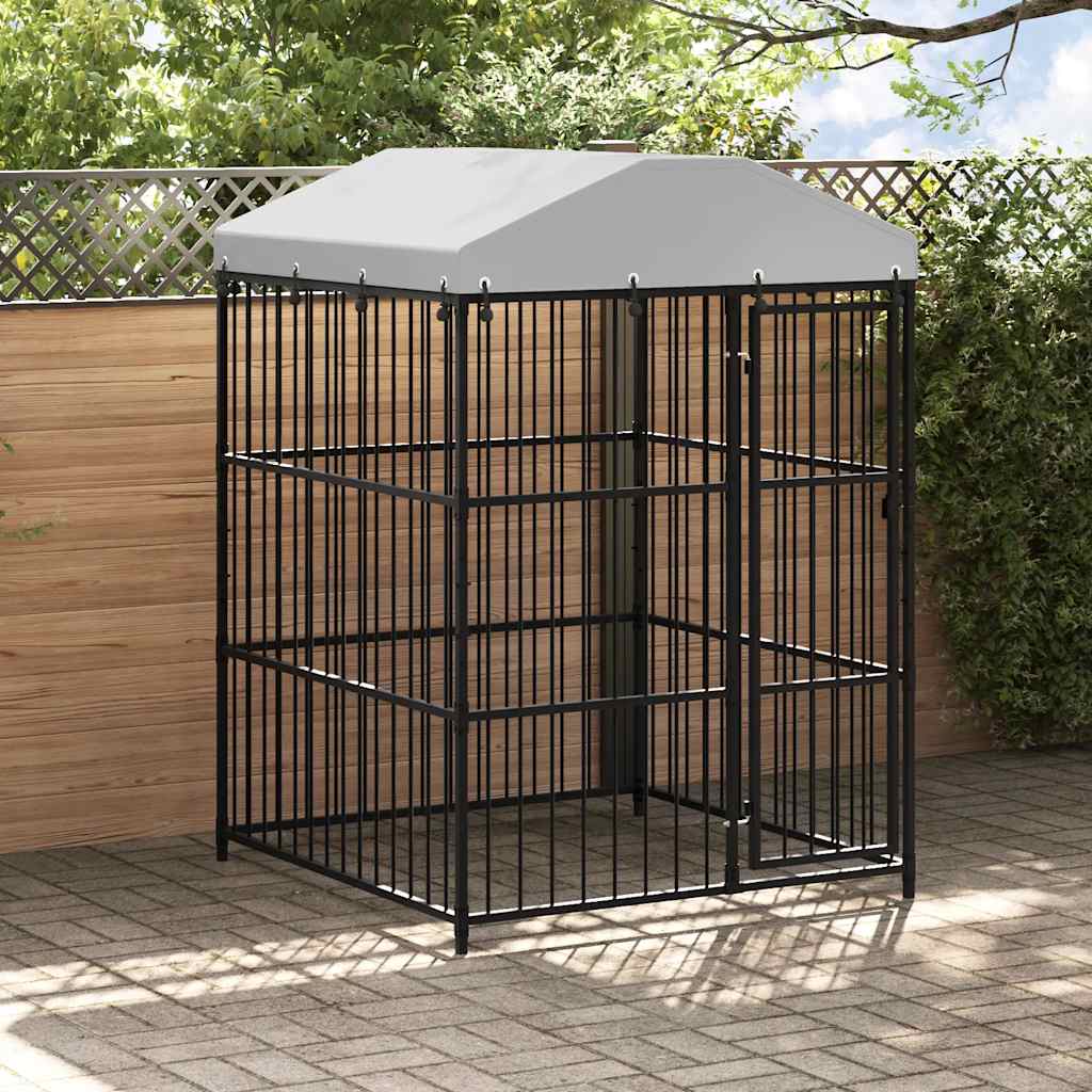 Κλουβί Σκύλου Εξωτερικού Χώρου 150 x 150 x 210 εκ. με Στέγαστρο - PAKOBAZAAR